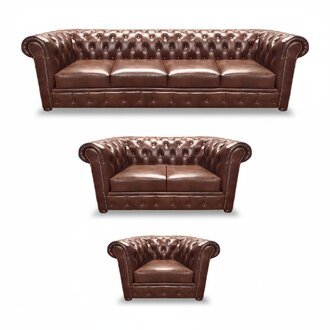 Leder PolstermÃ¶bel Wohnzimmer Set Einrichtung Braun Designer MÃ¶bel Chesterfield