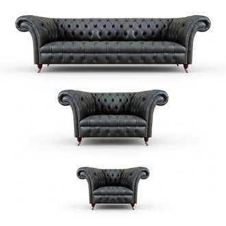 Leder Sofa Couch Polster Garnitur Sofagarnitur 3tlg LuxuriÃ¶se Wohnzimmer