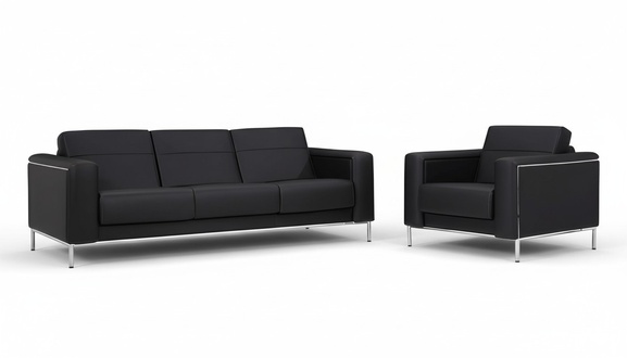 Leder Sofa Couch Polster Garnitur BÃ¼romÃ¶bel Moderne Couchen 3+1