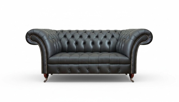 Leder Sofa Zweisitzer Couch PolstermÃ¶bel Polster Schwarz MÃ¶bel Chesterfield