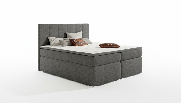 Lederbett Polster Bett Boxspring Betten 180x200cm Bettkasten Matratze