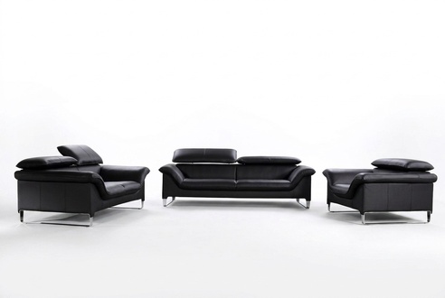 Ledersofa Couch Wohnlandschaft 3+1+1 Sitzer Garnitur Modern Design Sofa
