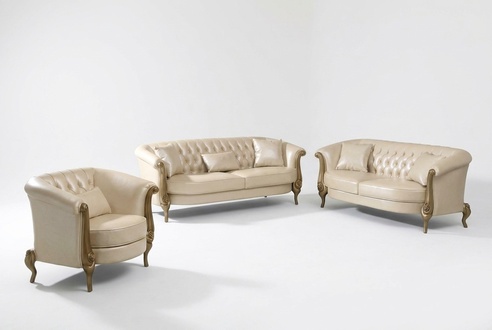 Ledersofa Sofagarnitur 3+2+1 Sitzer Set Garnitur Polstersofa Couch Sofa Couchen