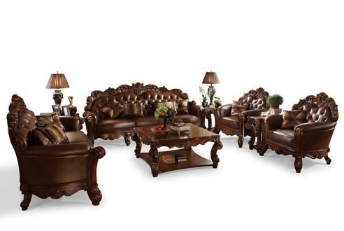 Ledersofa Sofagarnitur Set Garnitur Couch Gruppe Chesterfield Sofa Barock