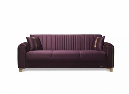 Lila Dreisitzer Wohnzimmer 3-Sitzer Couchen Polster MÃ¶bel Textil Sofa