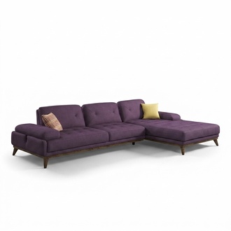 Lila Ecksofa L-Form Wohnzimmer Luxus Couchtisch Einrichtung Neu Garnitur MÃ¶bel
