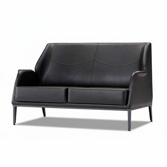 LuxuriÃ¶se Schwarze Ledercouch Designer PolstermÃ¶bel Moderner Zweisitzer