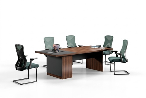 LuxuriÃ¶ser Brauner Konferenztisch Designer Arbeitszimmer Holz MÃ¶bel