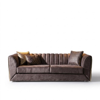 LuxuriÃ¶ser Taupe Dreisitzer WohnzimmermÃ¶bel Moderne Couch Textilsofas