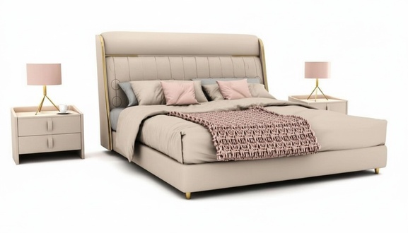 LuxuriÃ¶ses Beiges Schlafzimmer Bett Stilvolle Schlafzimmer Holz MÃ¶bel