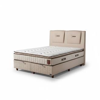 LuxuriÃ¶ses Boxspringbett mit modernem Kopfteil Elegantes Design fÃ¼r Komfort