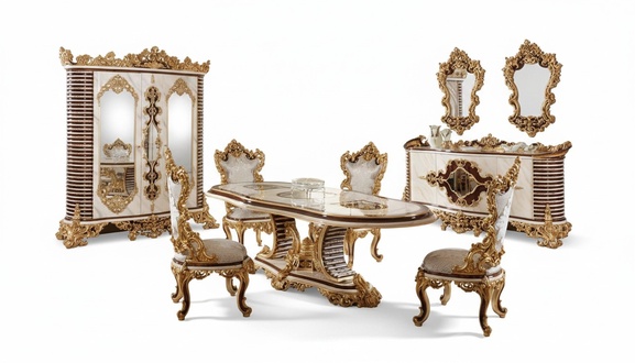 LuxuriÃ¶ses Esszimmer Set Klassische Essgruppe Holz MÃ¶bel Stil Design