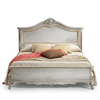 LuxuriÃ¶ses gepolstertes weiÃes Doppelbettgestell Bett Holzdesign Luxus