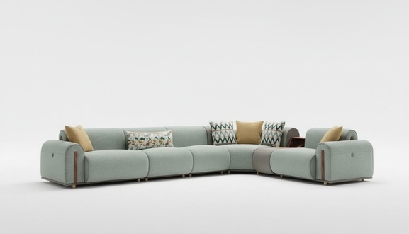 LuxuriÃ¶ses GrÃ¼nes Ecksofa Wohnzimmer Ledercouchen Designer Sitz MÃ¶bel