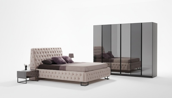 LuxuriÃ¶ses Schlafzimmer Set Designer MÃ¶bel Luxus Bett Holz Kleiderschrank