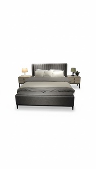 LuxuriÃ¶ses Schlafzimmer Set Designer Doppelbett Elegant 2x Nachttische