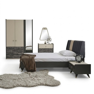 LuxuriÃ¶ses stilvolle Schlafzimmer Modernes Einrichtung Bett 5tlg. Sets