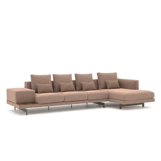 Luxus Beige Ecksofa L-Form PolstermÃ¶bel Wohnzimmer Designer Einrichtung