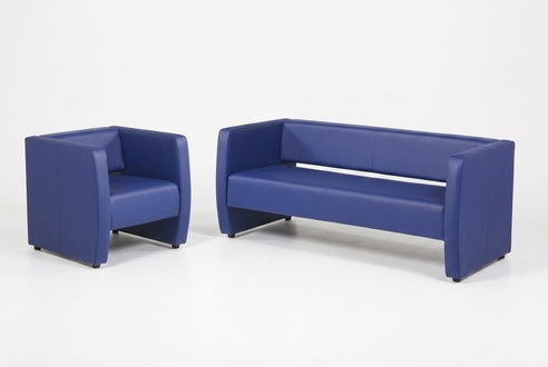 Luxus Blauer Sessel BÃ¼ro MÃ¶bel Arbeitszimmer Polster Textil Stoff Neu