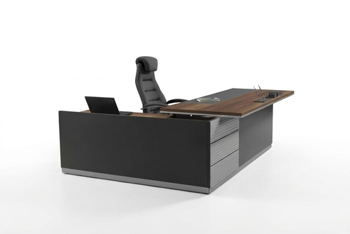 Luxus BÃ¼ro Schreibtisch Design Eckschreibtisch MÃ¶bel Tische Grau Einrichtung