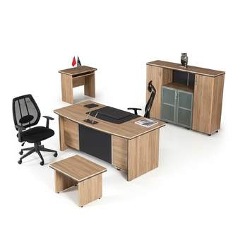 Luxus BÃ¼roeinrichtung Schreibtisch Regale Beistelltisch Aktenschrank 4tlg