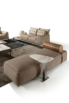 Luxus Chaiselongue Stoff Wohnzimmer Design Sofa Braun MÃ¶bel Couchen Prianera