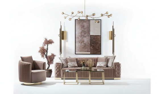Luxus Couch 3+1 MÃ¶bel Sofa Couchen Sofagarnitur Chesterfield 2tlg.