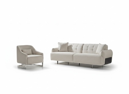 Luxus Couchen Polstersofa WeiÃ Komplette Dreisitzer Sessel 2tlg Sofas
