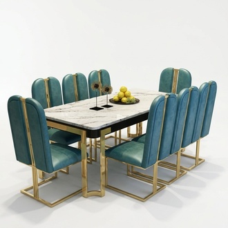 Luxus Esstisch Tisch Metall Tische Designer MÃ¶bel Konferenz Marmor