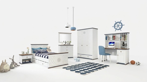 Luxus Jugendzimmer Set Bett Nachttisch Kleiderschrank MÃ¶bel 5tlg. Neu