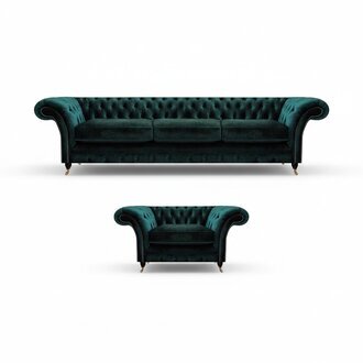 Luxus Komplett Wohnzimmer Sofa Couch Dreisitzer Neu Chesterfield Sessel