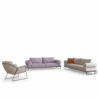 Luxus Komplette Polstersofa Couchgarnitur Sofagarnitur WeiÃ Stoffsofa
