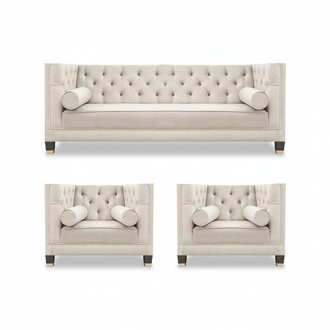 Luxus MÃ¶bel Sofagarnitur Couch Sofas Polster Textilsofa Sessel Set Garnitur