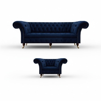 Luxus PolstermÃ¶bel Wohnzimmer Dreisitzer Sofa Couch Sessel Textil Einrichtung