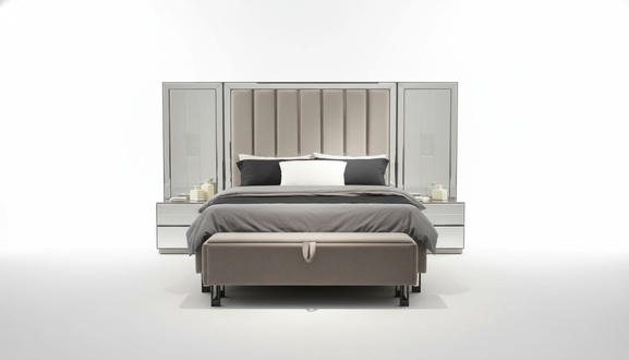 Luxus Schlafzimmer Set Bett+ 2x Nachttische Komplettes Zimmer MÃ¶bel Neu