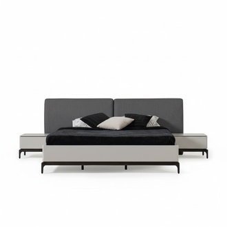 Luxus Loft Schlafzimmer Set Bett + 2x Nachttisch Hotel Betten MÃ¶bel