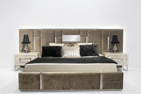 Luxus Schlafzimmermöbel Komplett Möbel 3tlg Doppelbett 2x Nachttische