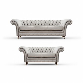 Luxus Set 2tlg Dreisitzer mit Zweisitzer Sofas Chesterfield PolstermÃ¶bel Sitz