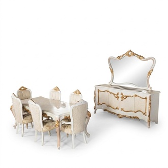 Luxus Set Esszimmer Esstisch Stuhl XL Tisch Tische StÃ¼hle Holz Design 7 tlg Neu