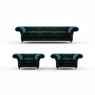 Luxus Set Komplett 3tlg Wohnzimmer 2x Sessel PolstermÃ¶bel Sofa Couch Dreisitzer