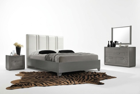Luxus Set Schlafzimmer Bett Nachttisch Kommode Spiegel Gruppe Garnitur 5tlg.
