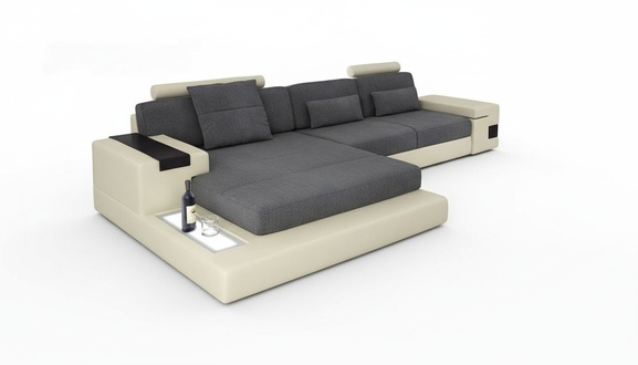 Luxus Sofa Couch Ecke PolstermÃ¶bel Wohnzimmer L-Form Modern Design Textil Stoff