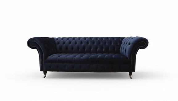 Luxus Sofa Dreisitzer Blau Stoff Textil Stil Couch Sofas Couchen MÃ¶bel