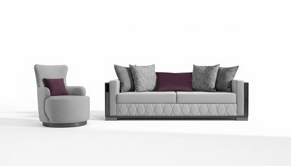 Luxus Sofagarnitur Sofa Garnitur Sofas Sessel 3+1 Sitzer Stoff Design