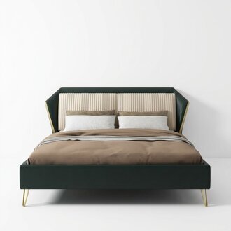 Luxus Textil Bett Doppel Design Schlafzimmer Klassische Betten GrÃ¼n