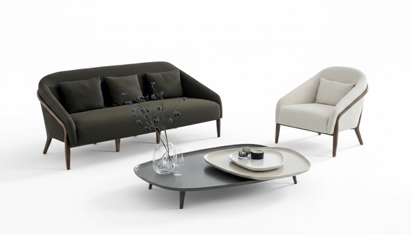 Luxus Wohnzimmer Set Sofa Sessel Modernen Design 3+1 Sitzer MÃ¶bel Neu