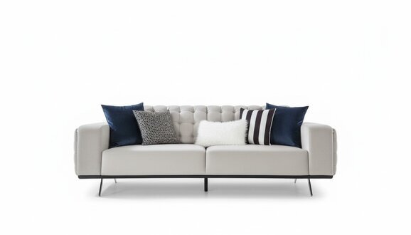 Luxus Wohnzimmer Sofa 2 Sitz Zweisitzer WeiÃ Couch Chesterfield Couchen Neu