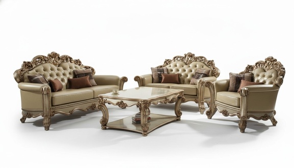 Luxus Wohnzimmer Sofa 3+2 Sitzer Sessel Couchtisch KÃ¶nigliches Design