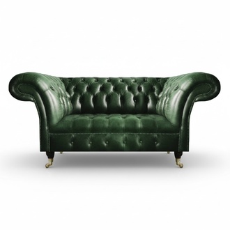 Luxus Zweisitzer Sofa Couch GrÃ¼n Leder Sofa Wohnzimmer Luxus Design Chesterfield