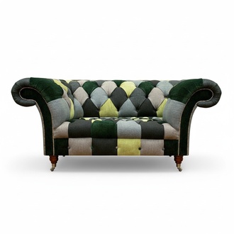 Mehrfarbig Modern Sofa Couch Zweisitzer Textil Wohnzimmer SitzmÃ¶bel Chesterfield